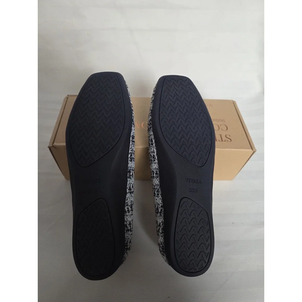 VIVAIA Walker Multi‎ Blue Tweed Square Toe Flats New Size EU 38.5 US 7